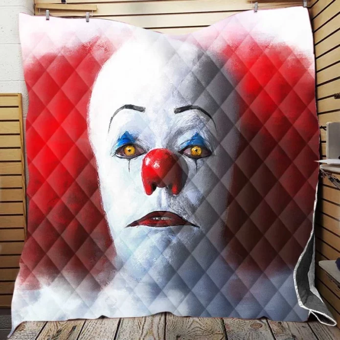 Painting Of Pennywise In It Movie Quilt Blanket