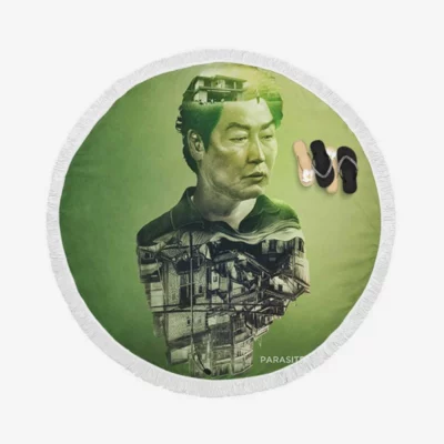 Parasite Movie Song Kang-Ho Round Beach Towel