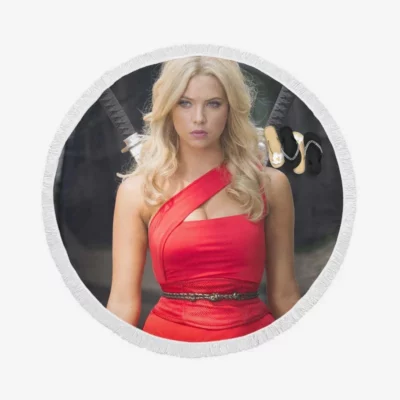 Pixels Movie Ashley Benson Round Beach Towel