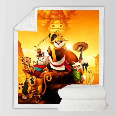 Po in Kung Fu Panda 3 Movie Kids Comedy Sherpa Fleece Blanket