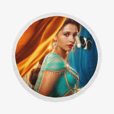 Princess Jamine Naomi Scott in Aladdin Movie Round Beach Towel