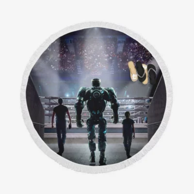 Real Steel Movie Round Beach Towel