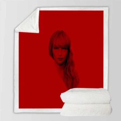 Red Sparrow Movie Jennifer Lawrence Sherpa Fleece Blanket