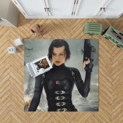 Resident Evil Retribution Woman Warrior Movie Rug