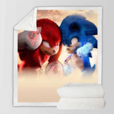 Sonic the Hedgehog 2 Movie Knuckles the Echidna Sherpa Fleece Blanket