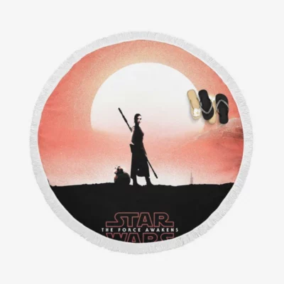 Star Wars Episode VII The Force Awakens Movie BB8 Round Beach Towel