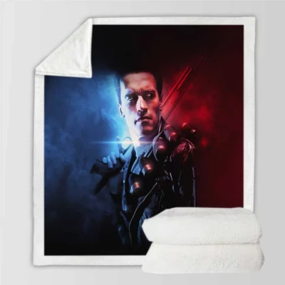 Terminator 2 Judgment Day Movie Arnold Schwarzenegger Sherpa Fleece Blanket