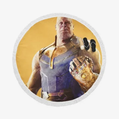 Thanos in Avengers Infinity War Movie Round Beach Towel