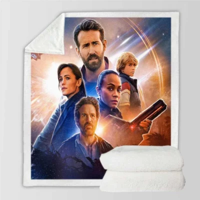 The Adam Project Movie Ryan Reynolds Zoe Saldana Sherpa Fleece Blanket