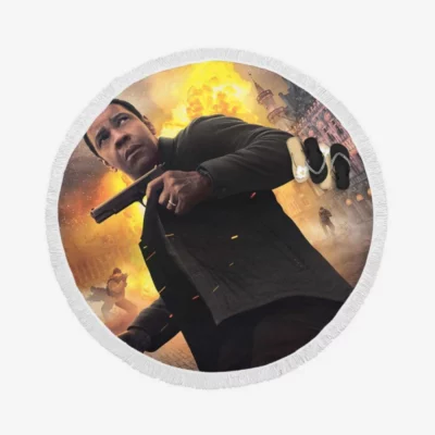 The Equalizer 2 Movie Denzel Washington Round Beach Towel