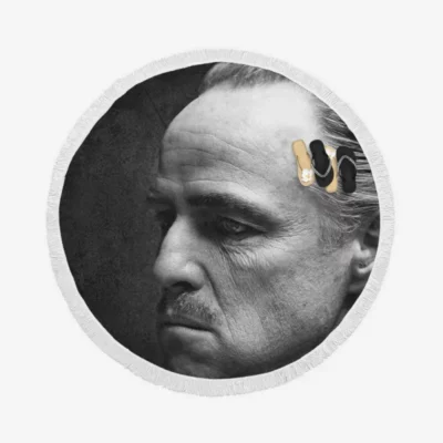 The Godfather Movie Vito Corleone Round Beach Towel