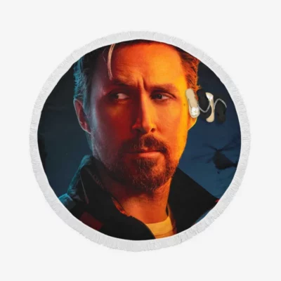 The Gray Man Movie Ryan Gosling Round Beach Towel