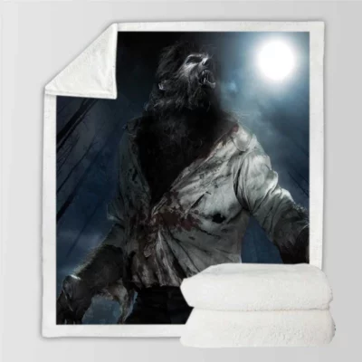 The Wolfman Movie Sherpa Fleece Blanket