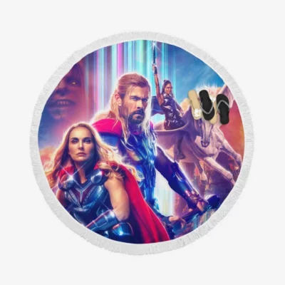 Thor Love and Thunder Movie Round Beach Towel