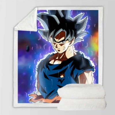 Ultra Instinct Goku Dragon Ball Super Sherpa Fleece Blanket