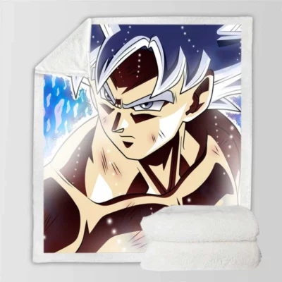 Ultra Instinct Goku Teen Sherpa Fleece Blanket