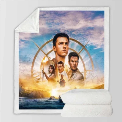 Uncharted Thriller Movie Tom Holland Sherpa Fleece Blanket