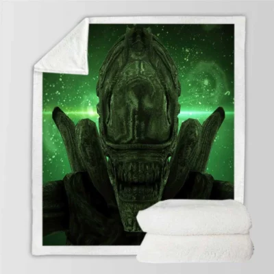 Xenomorph in Alien Covenant Science Fiction Movie Sherpa Fleece Blanket