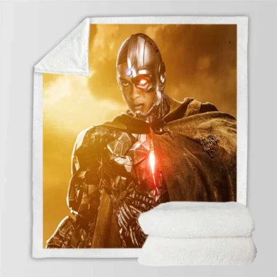 Zack Snyders Justice League Movie Cyborg Sherpa Fleece Blanket