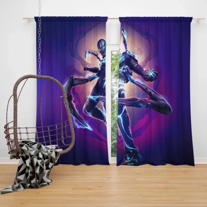 Blue Beetle Rise Of Hero Window Curtain