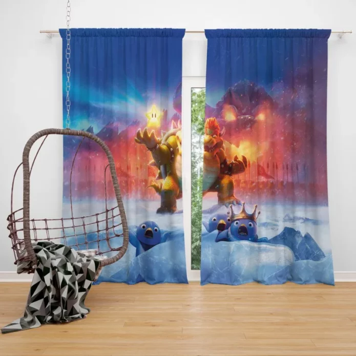 Bowsers Revenge Mario Bros Unleashed Window Curtain