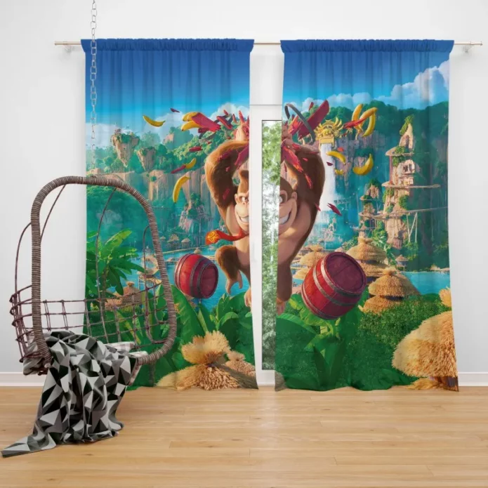 Donkey Kong Mario Bros Rivalry Window Curtain