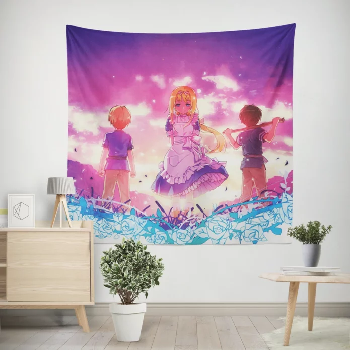 Alicization Heroes Kirito And Alice Anime Wall Tapestry