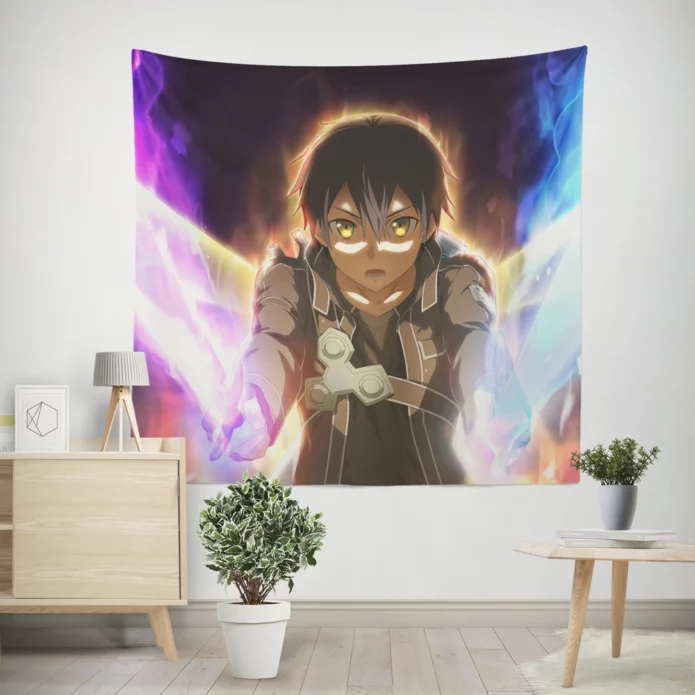 Alicization Rising Kirito Vr Adventure Anime Wall Tapestry