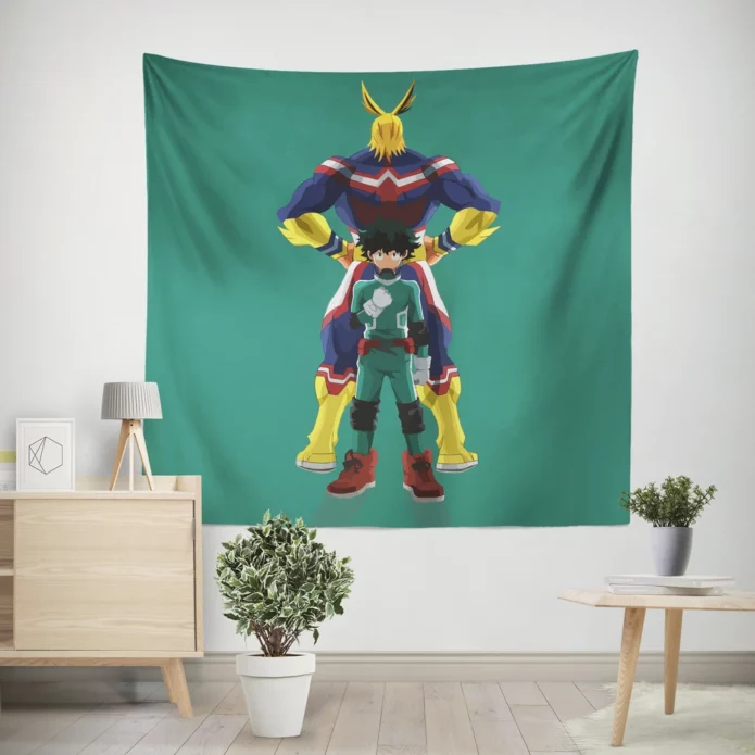 All Might And Izuku Unbreakable Bond Anime Wall Tapestry