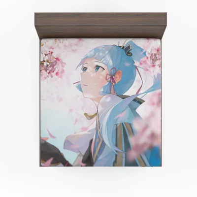 Anime Kamisato Ayaka Genshin Frost Priestess Fitted Sheet