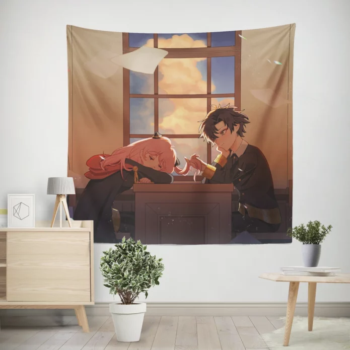 Anya And Damian Spy Chronicles Anime Wall Tapestry