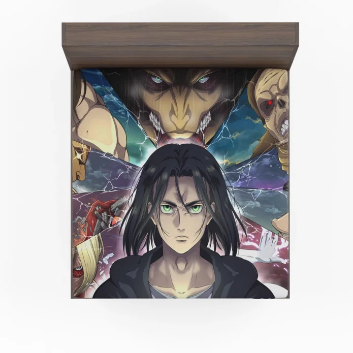 Attack On Titan Eren Mighty Anime Quest Fitted Sheet