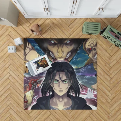 Attack On Titan Eren Mighty Anime Quest Rug