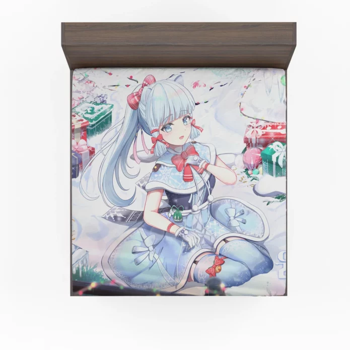 Ayaka Genshin Chilled Swordswoman Anime Fitted Sheet