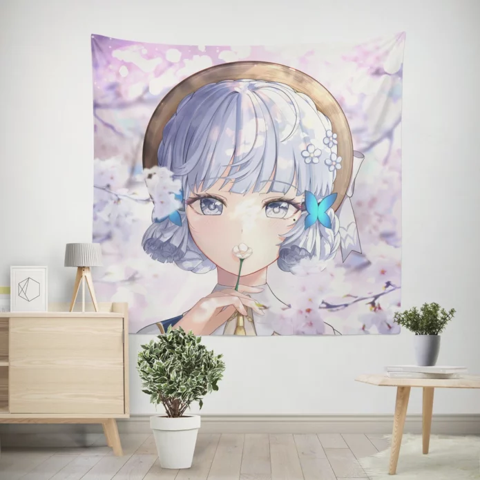 Ayaka Of Genshin Impact Icy Elegance Anime Wall Tapestry