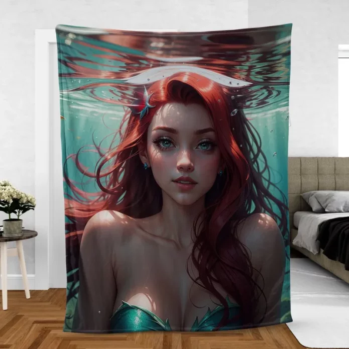 Beautiful Ariel Fantasy Art Fleece Blanket
