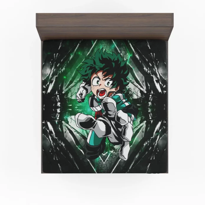 Boku No Hero Deku Izuku Midoriya Heroic Tale Anime Fitted Sheet