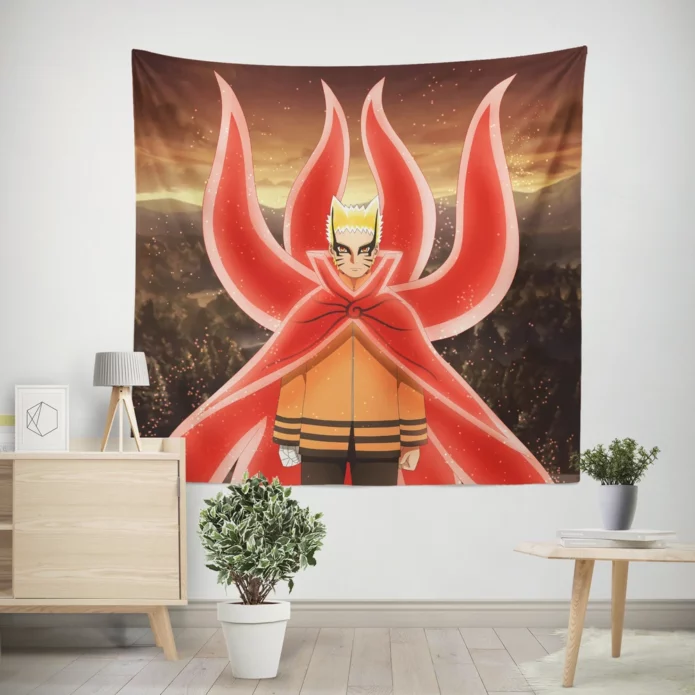 Boruto Baryon Mode Vs Naruto Anime Wall Tapestry