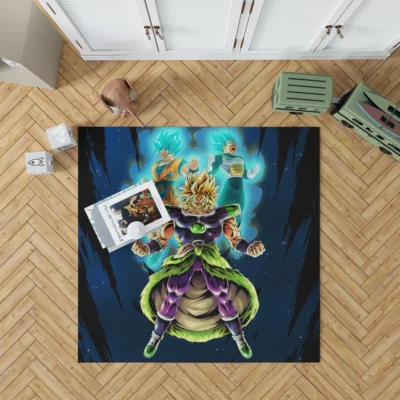 Broly vs Goku and Vegeta Clash Anime Rug