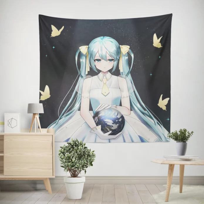 Celestial Echoes Anime Vocaloid Adventure Wall Tapestry