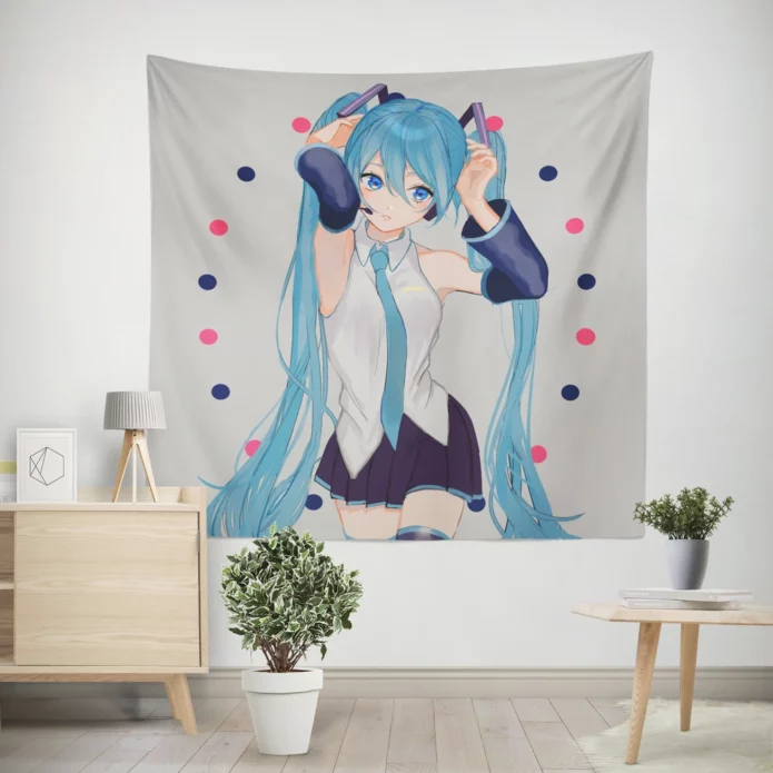 Celestial Notes Hatsune Miku Anime Magic Wall Tapestry