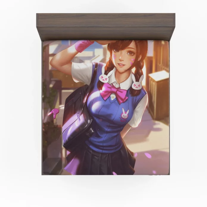 Dva Overwatch Energetic Prodigy Anime Fitted Sheet