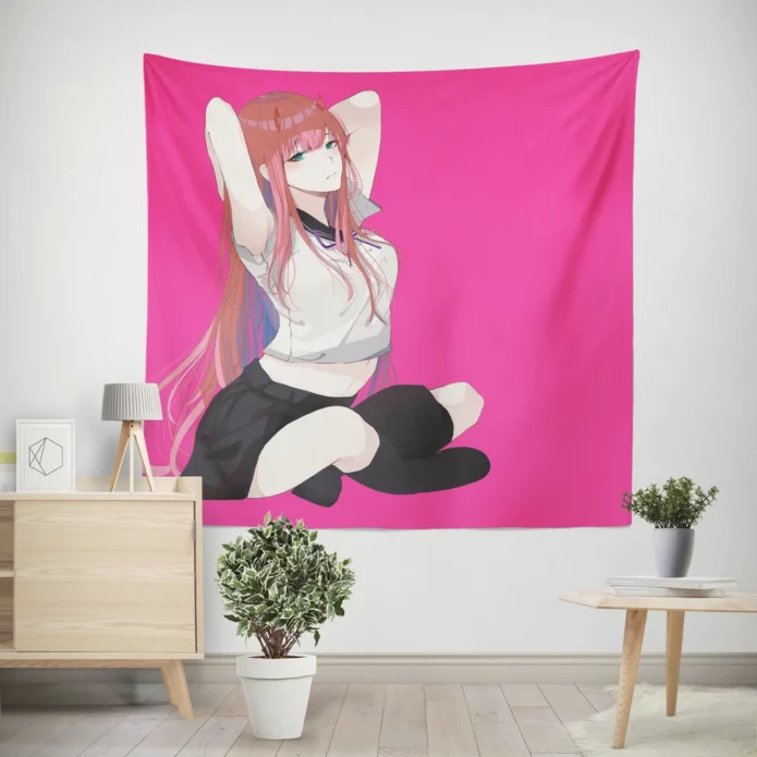 Darling In The Franxx Zero Two Astonishing Story Anime Wall Tapestry