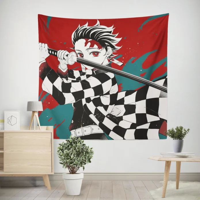 Demon Slayer Tanjiro Heroic Journey Anime Wall Tapestry