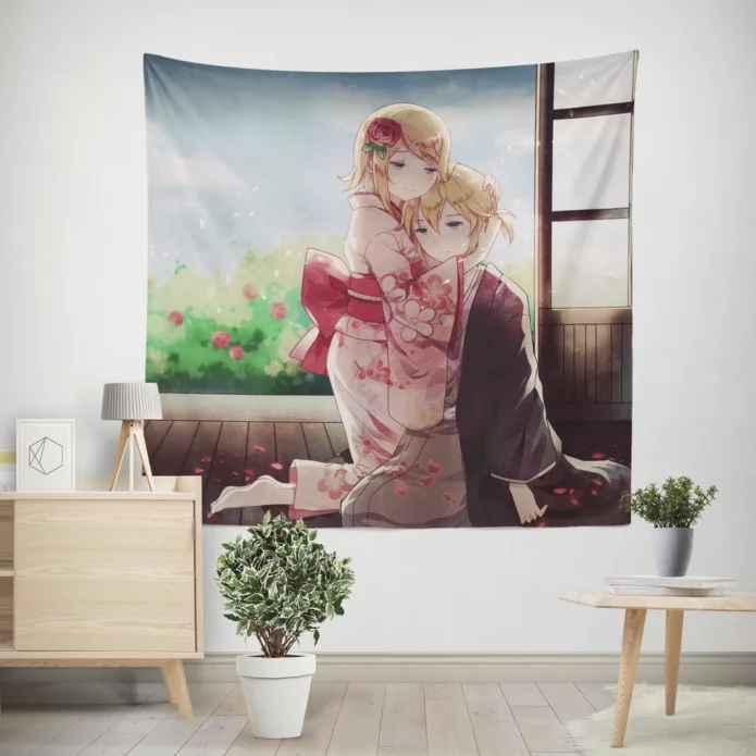 Echoes Of Vocaloid Rin And Len Anime Wall Tapestry