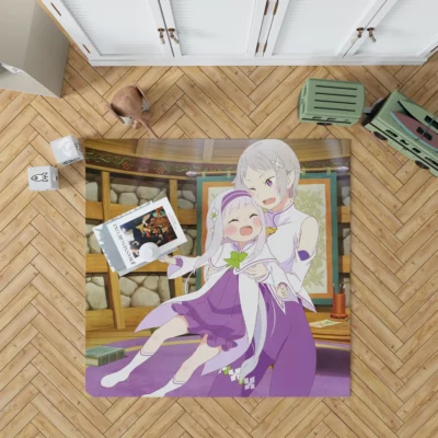 Emilia Re ZERO Courageous Embrace Anime Rug