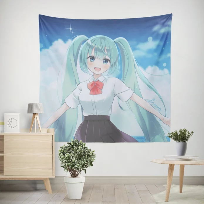 Enchanting Vocaloid Anime Hatsune Miku Wall Tapestry