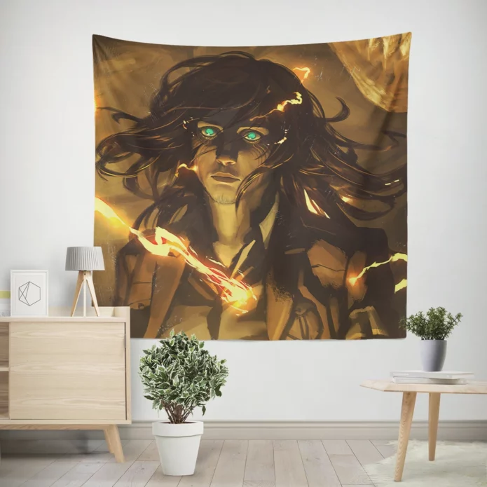 Eren Yeager Attack On Titan Heroic Tale Anime Wall Tapestry