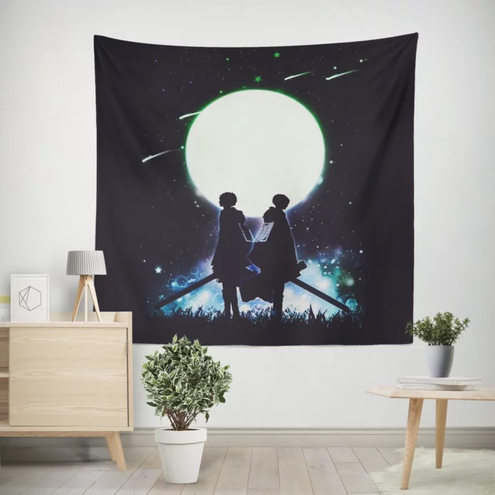 Eren And Levi Titans Collide Anime Wall Tapestry