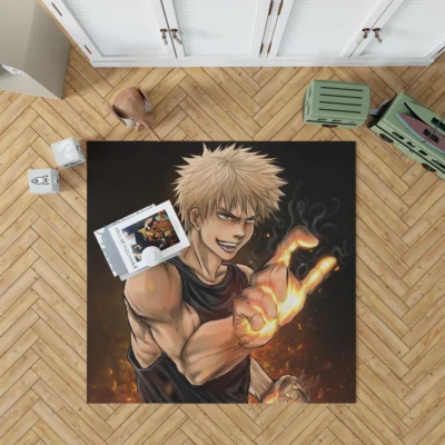 Explosive Hero Katsuki Bakugou Academia Anime Rug